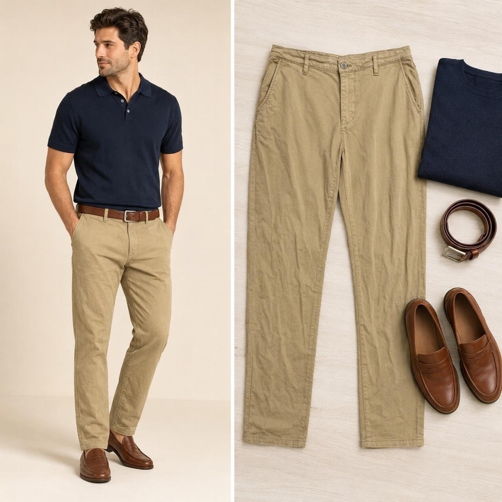 Mavi Jeff Men's M Khaki Jeff Athletic Chino Fit Stretch Pants Office Preppy